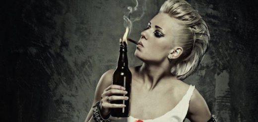 Punk Girl Smoking Molotov Cocktail Erotic Live Wallpaper